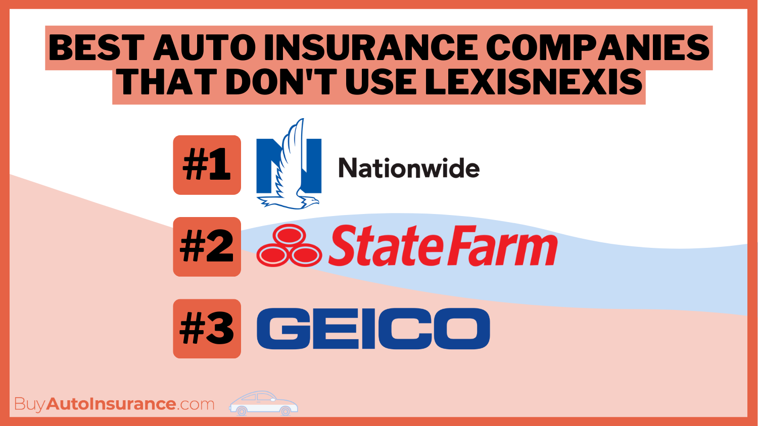 Nationwide, State Farm, Geico: Best auto insurance companies that don't use LexisNexis